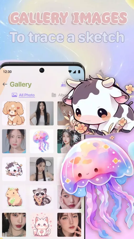 Tangkapan layar AR Draw Sketch: Trace & Paint