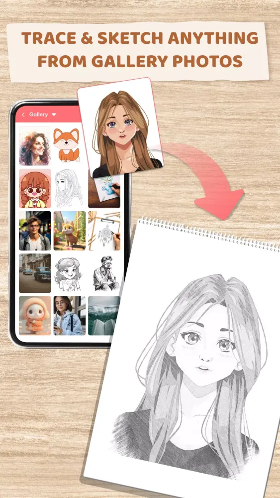 Tangkapan skrin AR Draw Sketch: AR art & Trace