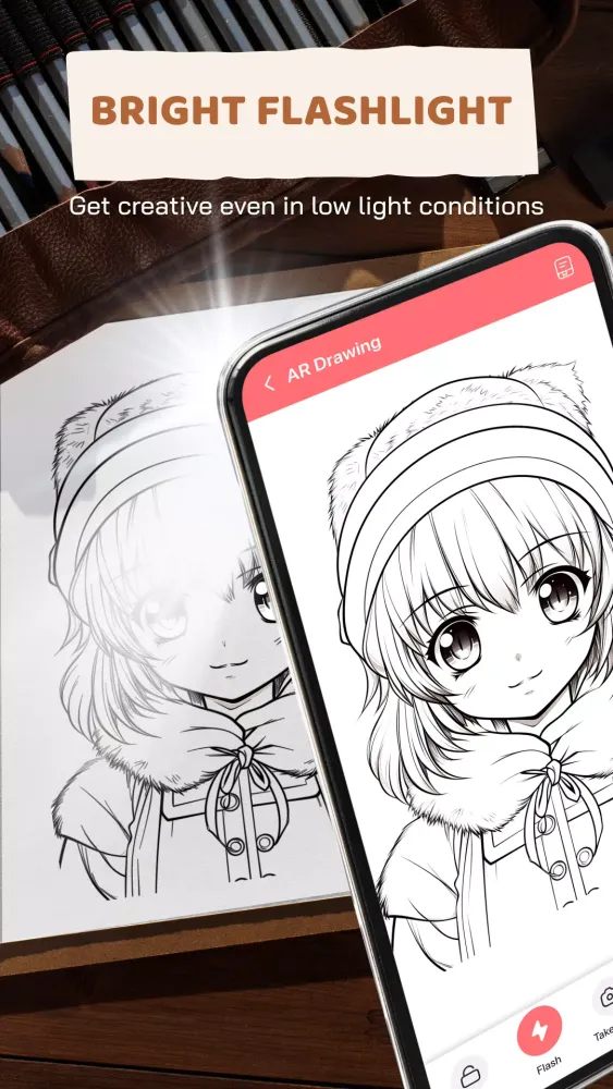 Tangkapan skrin AR Draw Sketch: AR art & Trace