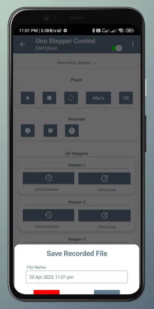 Captures d'écran de Arduino Stepper controls