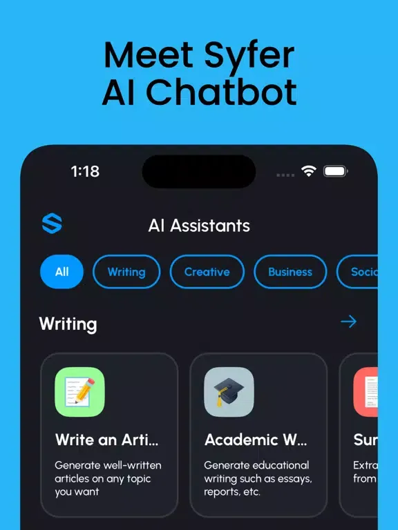 Captures d'écran de Syfer - AI Chatbot & Assistant iPad 