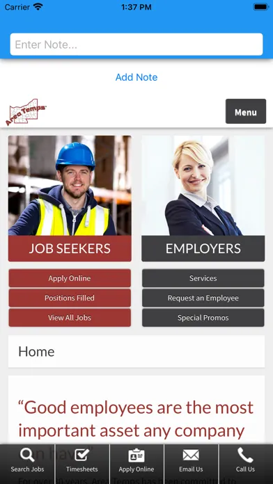 Area Temps Staffing Service 스크린샷