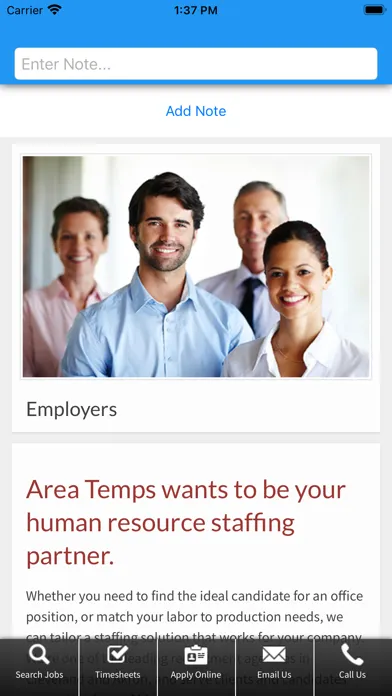 Area Temps Staffing Service 스크린샷