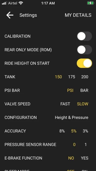 Zrzuty ekranu Level Ride Air Suspension