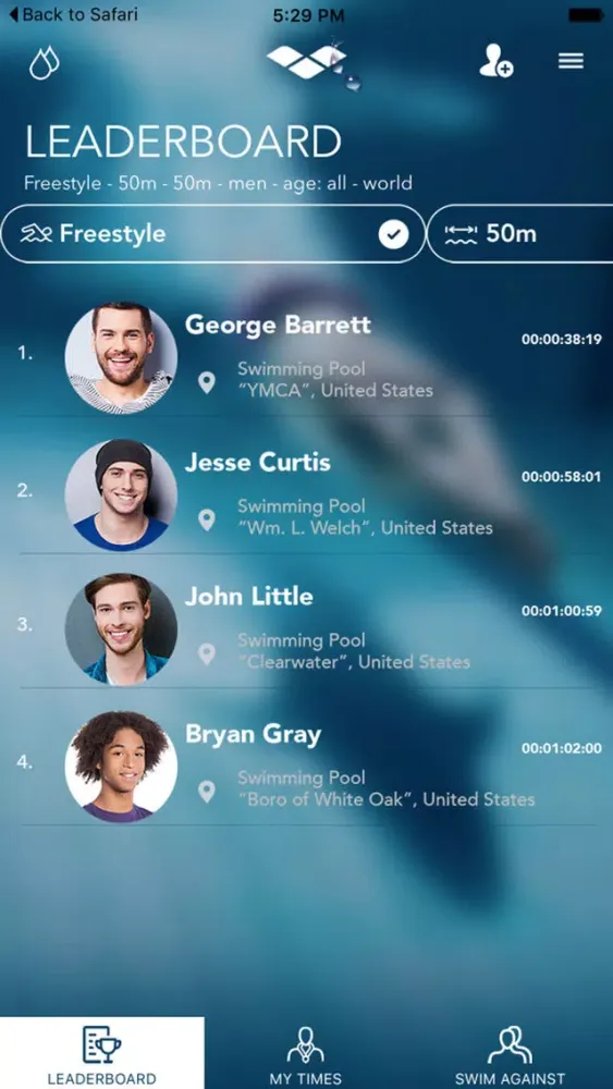 Faster - Swim, track your time and challenge the world!应用截图