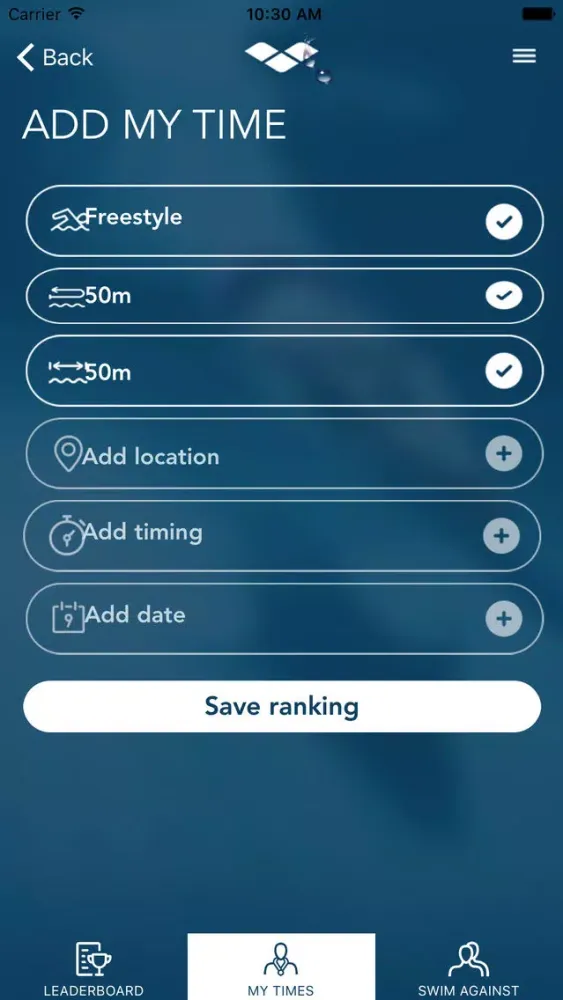 Faster - Swim, track your time and challenge the world!应用截图