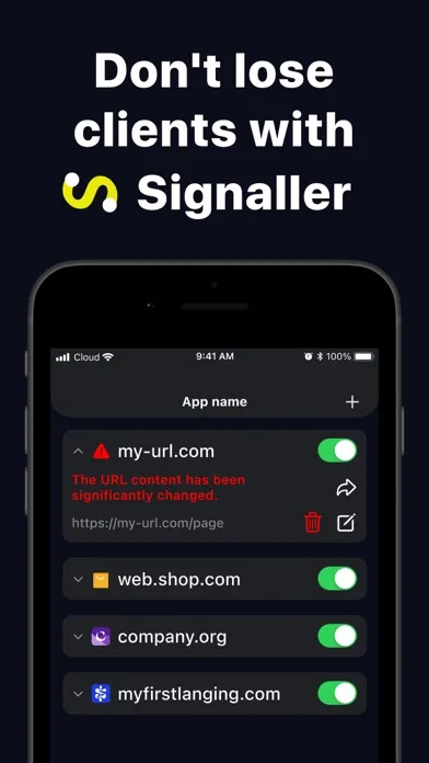 Signaller - Uptime monitoring Screenshots