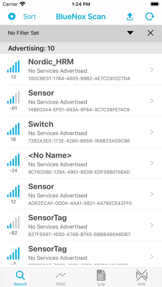BlueNox BLE Scan سکرین شاٹس