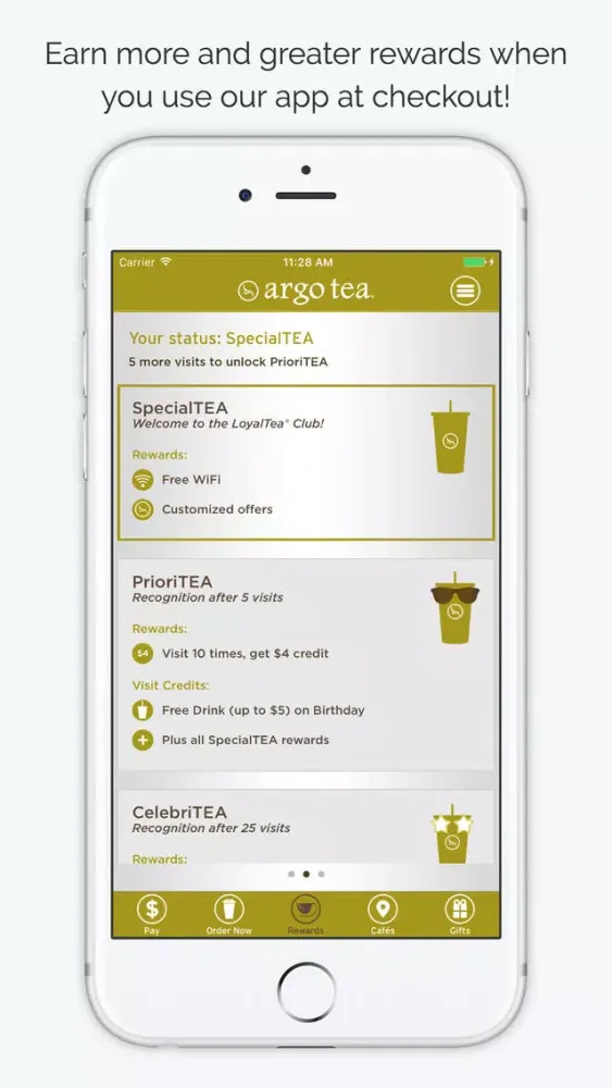 Argo Tea LoyalTea App स्क्रीनशॉट