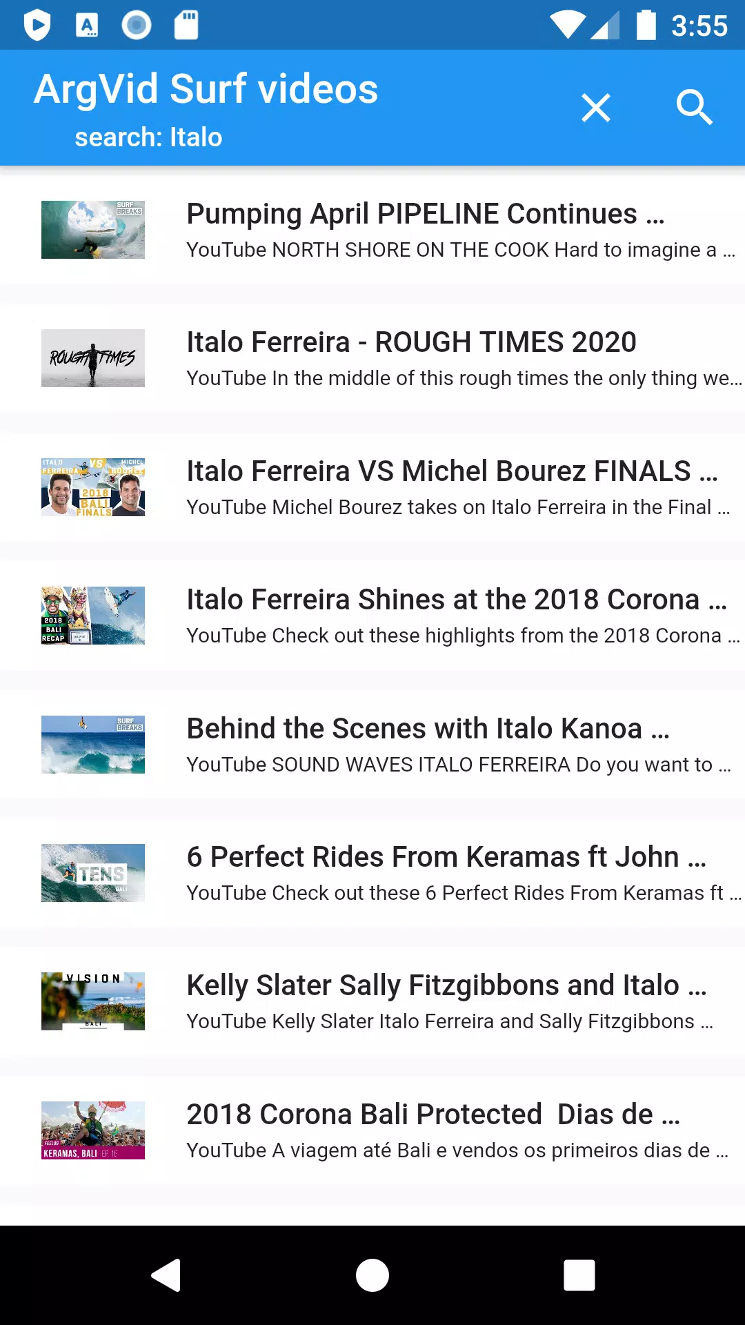 ArgVid surf videos Screenshots