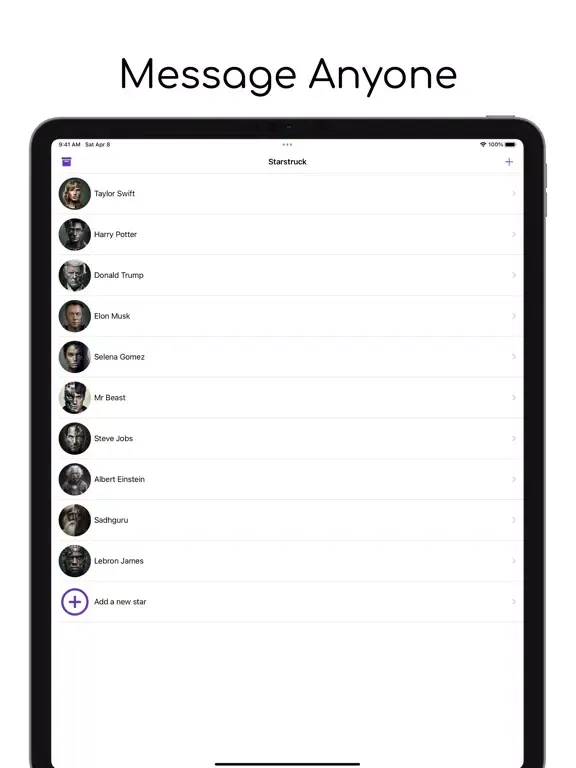 Starstruck: Message anyone iPad  スクリーンショット