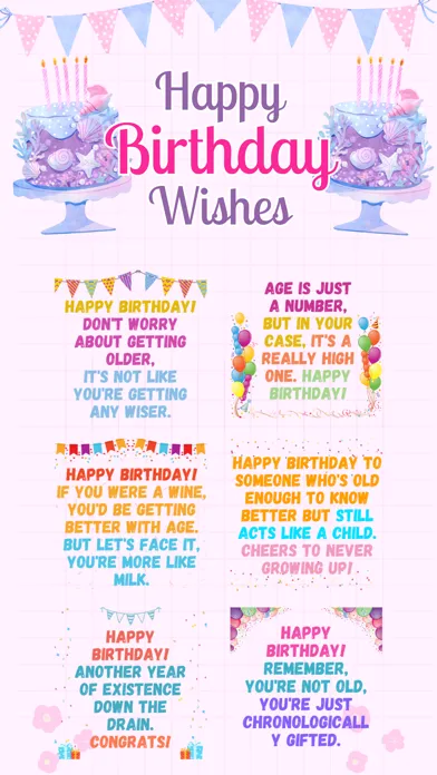 Captures d'écran de Funny Birthday Wishes Quotes