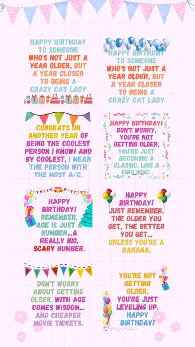Captures d'écran de Funny Birthday Wishes Quotes