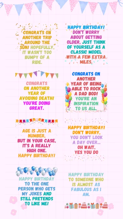 Captures d'écran de Funny Birthday Wishes Quotes