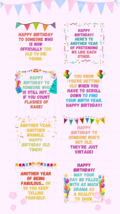 Captures d'écran de Funny Birthday Wishes Quotes