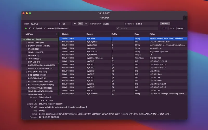 MIB Browser - SNMP Monitoring سکرین شاٹس