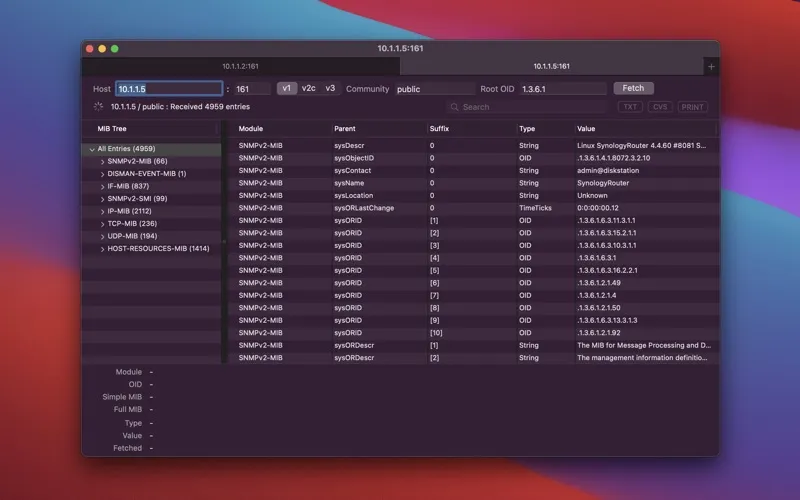 MIB Browser - SNMP Monitoring سکرین شاٹس