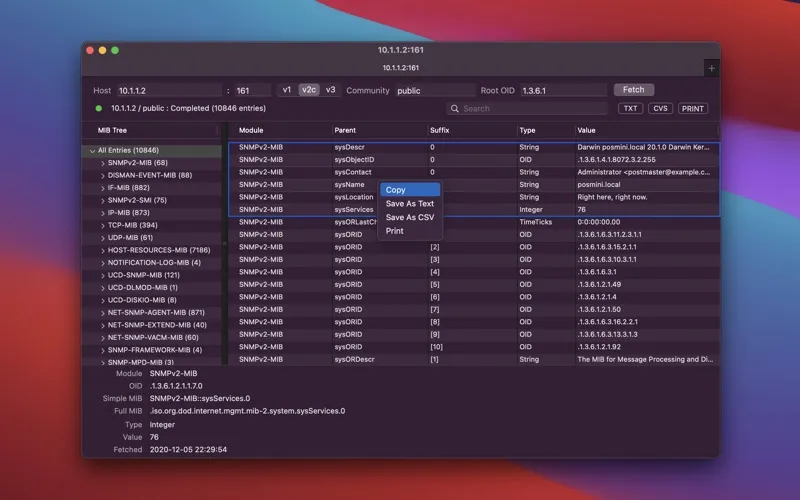 MIB Browser - SNMP Monitoring سکرین شاٹس