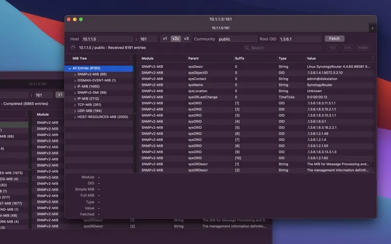MIB Browser - SNMP Monitoring سکرین شاٹس