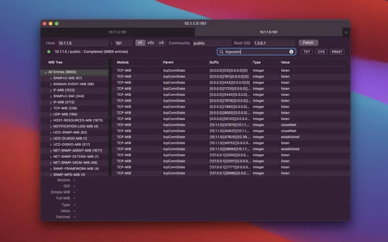 MIB Browser - SNMP Monitoring سکرین شاٹس