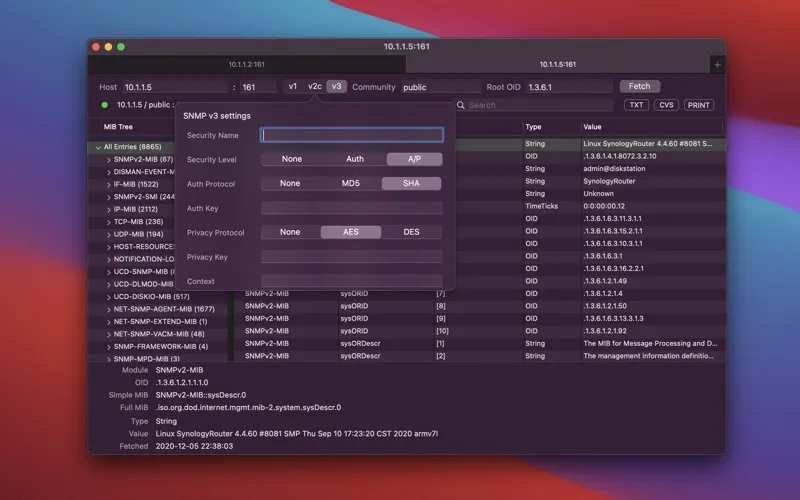 MIB Browser - SNMP Monitoring سکرین شاٹس