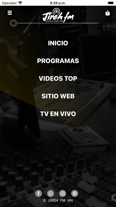Capturas de tela do JIREH FM HN