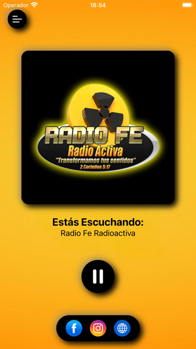 Tangkapan skrin Radio Fe Radioactiva