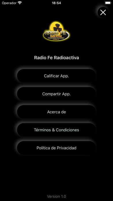 Tangkapan skrin Radio Fe Radioactiva