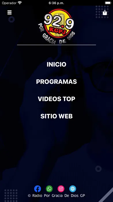 Capturas de tela do Radio Por Gracia De Dios GP