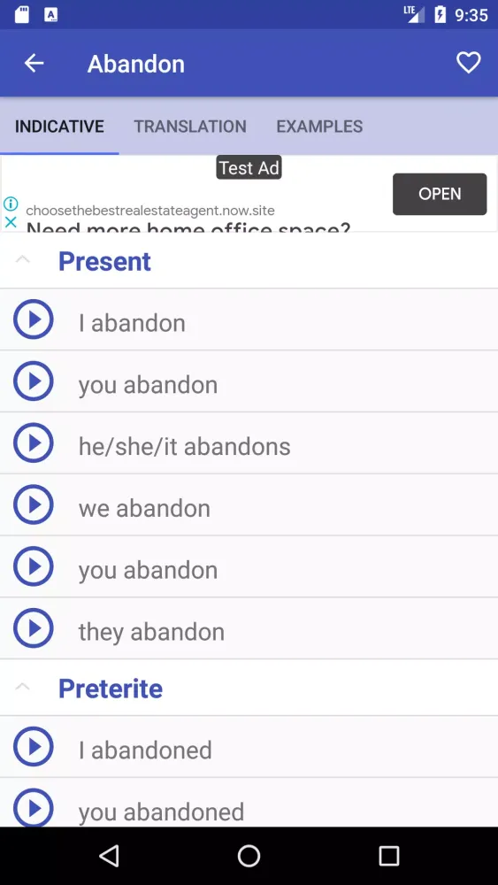 English Verbs - Offline Screenshots