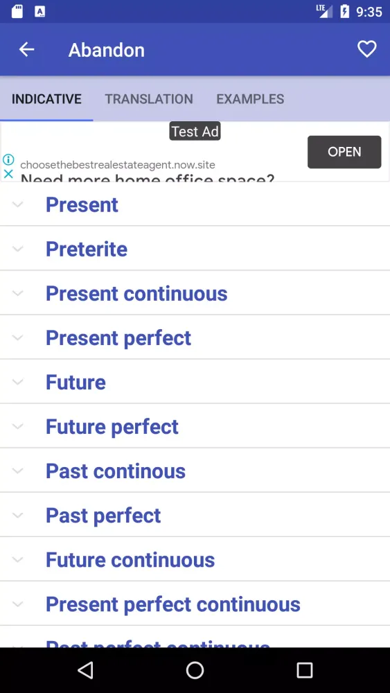 English Verbs - Offline Screenshots