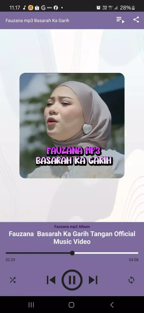 Ảnh chụp màn hình của Fauzana mp3 Basarah Ka Garih