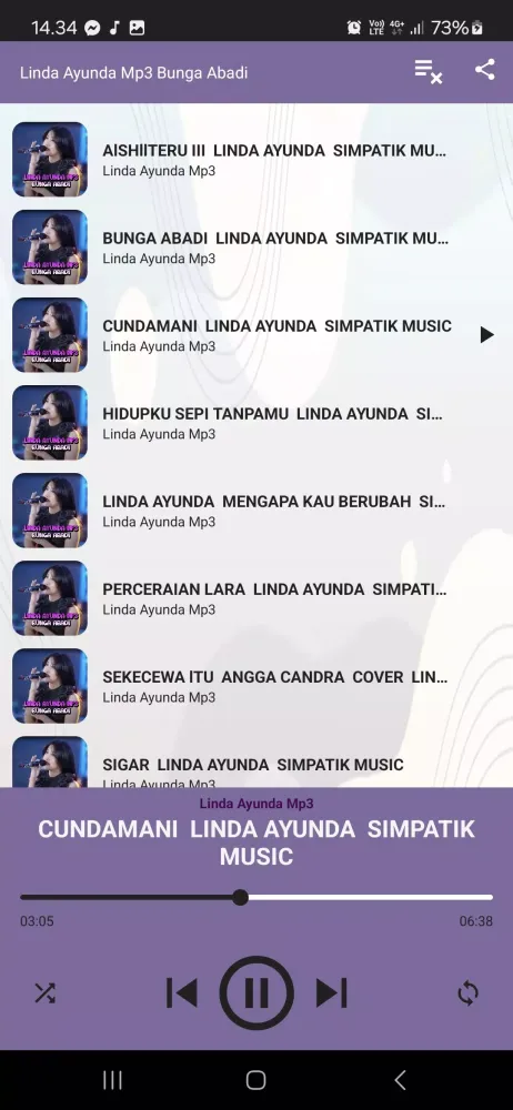 Linda Ayunda Mp3 Bunga Abadi 스크린샷
