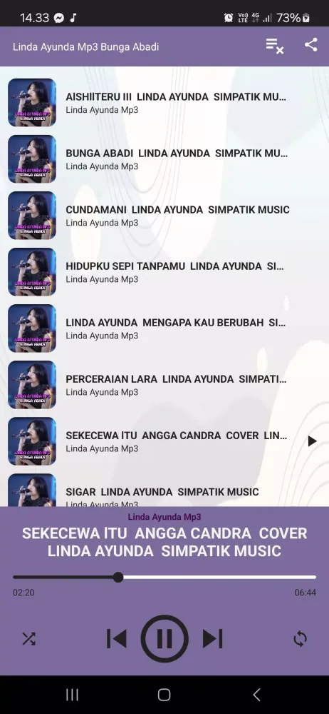 Linda Ayunda Mp3 Bunga Abadi 스크린샷