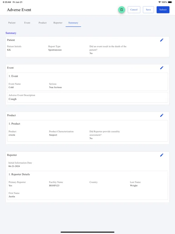 LifeSphere Reporter iPad  Screenshots