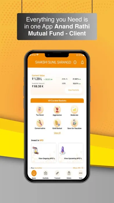 Ảnh chụp màn hình của AnandRathi MutualFunds–Client