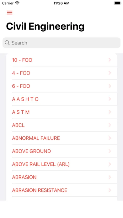 Captures d'écran de Civil Engineering Dictionary _