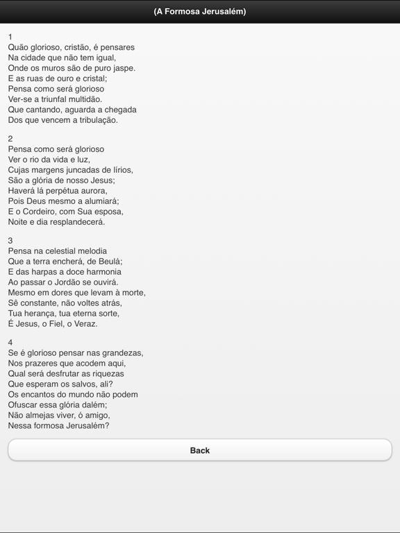 Harpa Crista (Bible Hymns in Portuguese Free) iPad  Screenshots