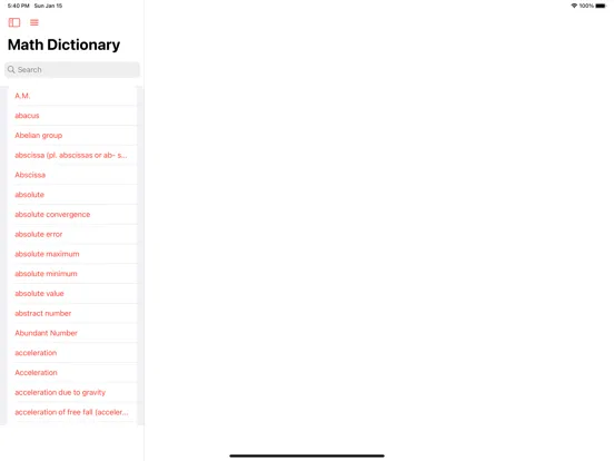 Math Dictionary Offline iPad  Screenshots