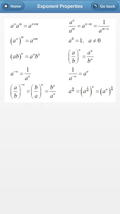 Tangkapan skrin Math Formula Dictionary