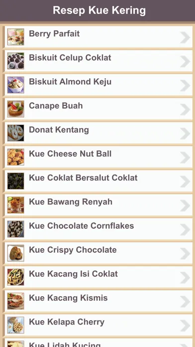 Capturas de tela do Resep Kue Kering Indonesia