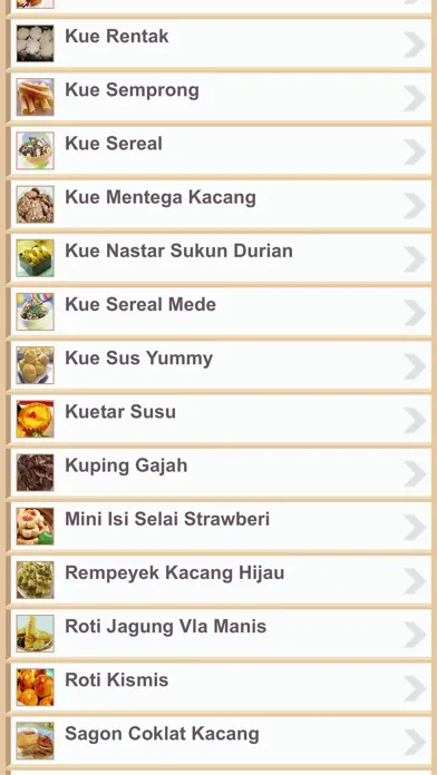 Capturas de tela do Resep Kue Kering Indonesia