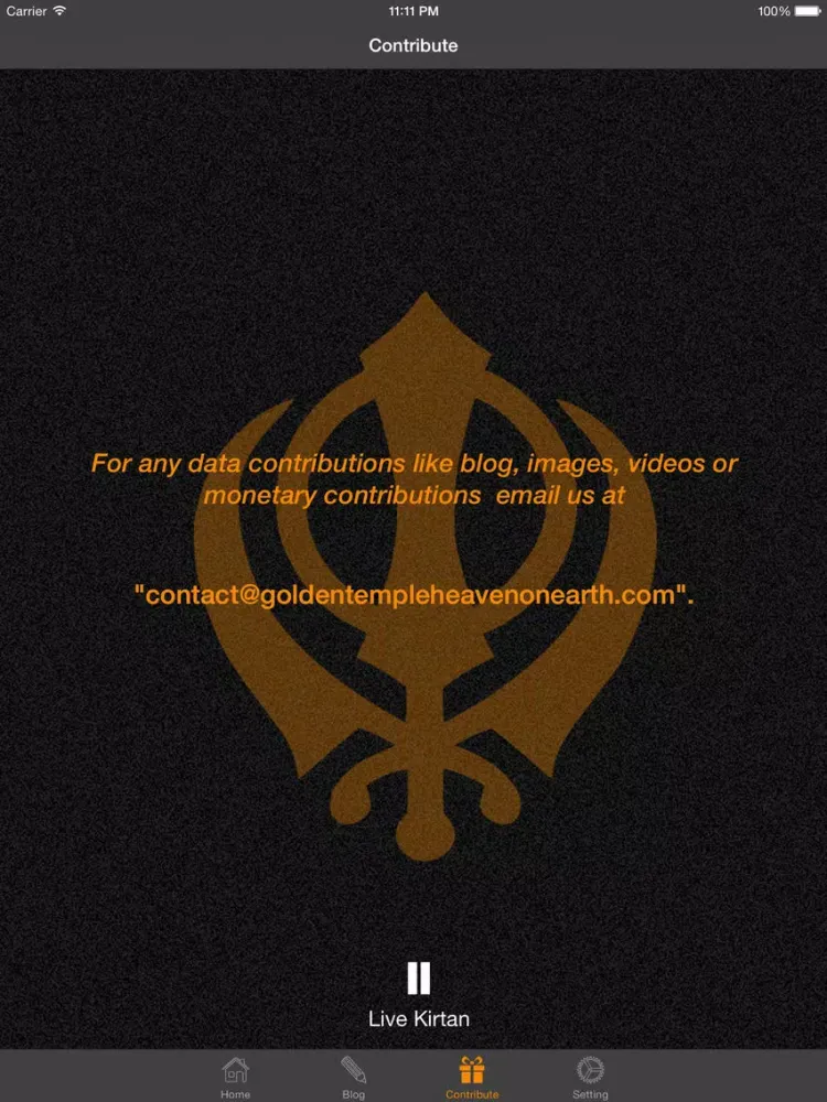 Golden Temple Live Kirtan iPad  스크린샷