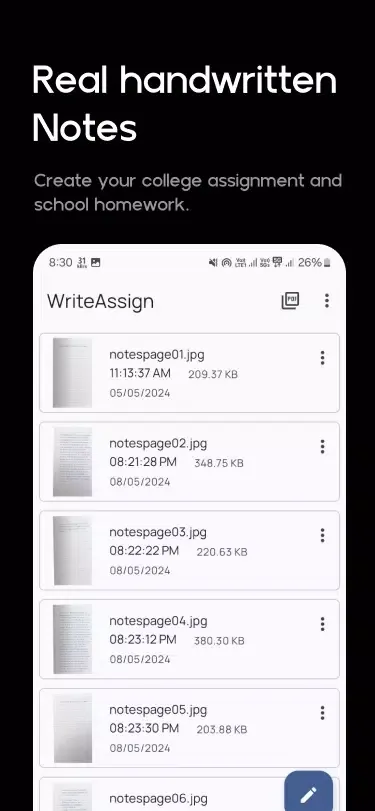 صور Text to Handwriting Notes