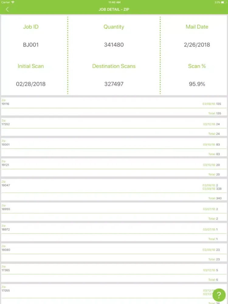 ECS Mail Tracking System iPad  Screenshots