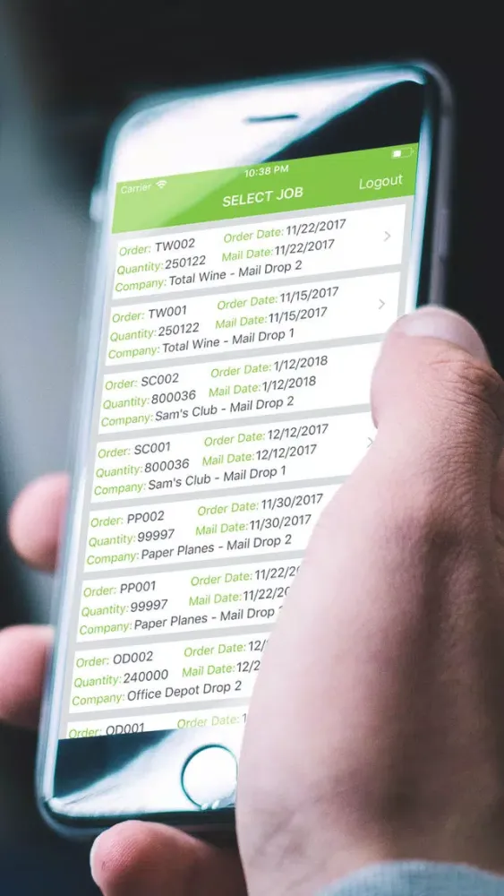 ECS Mail Tracking System Screenshots