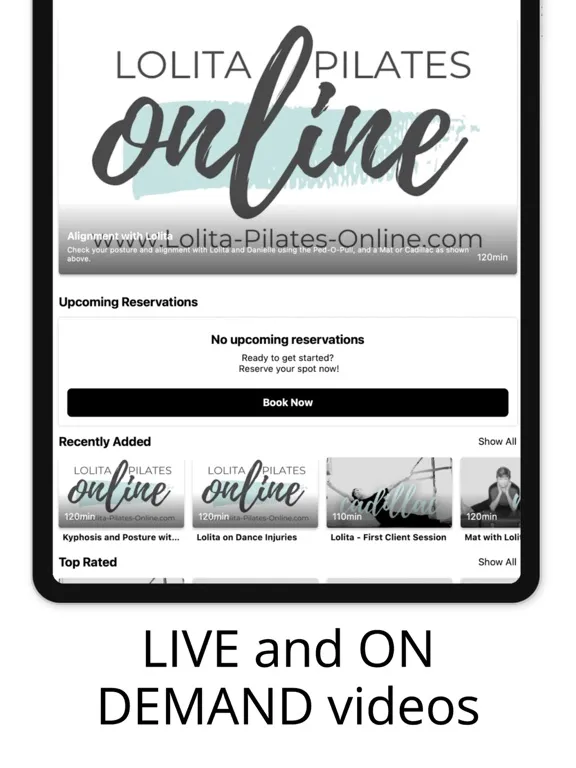 Lolita Pilates Online iPad 应用截图