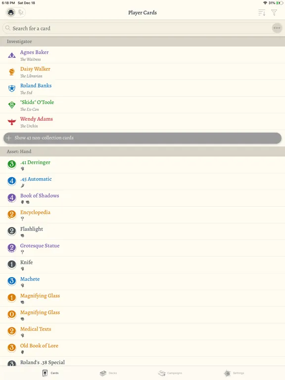 تصاویر Arkham Cards iPad 