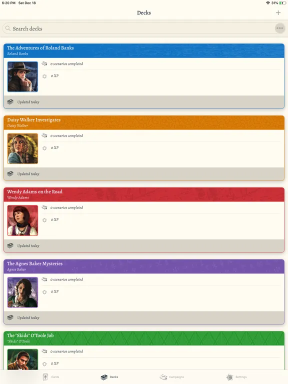 تصاویر Arkham Cards iPad 