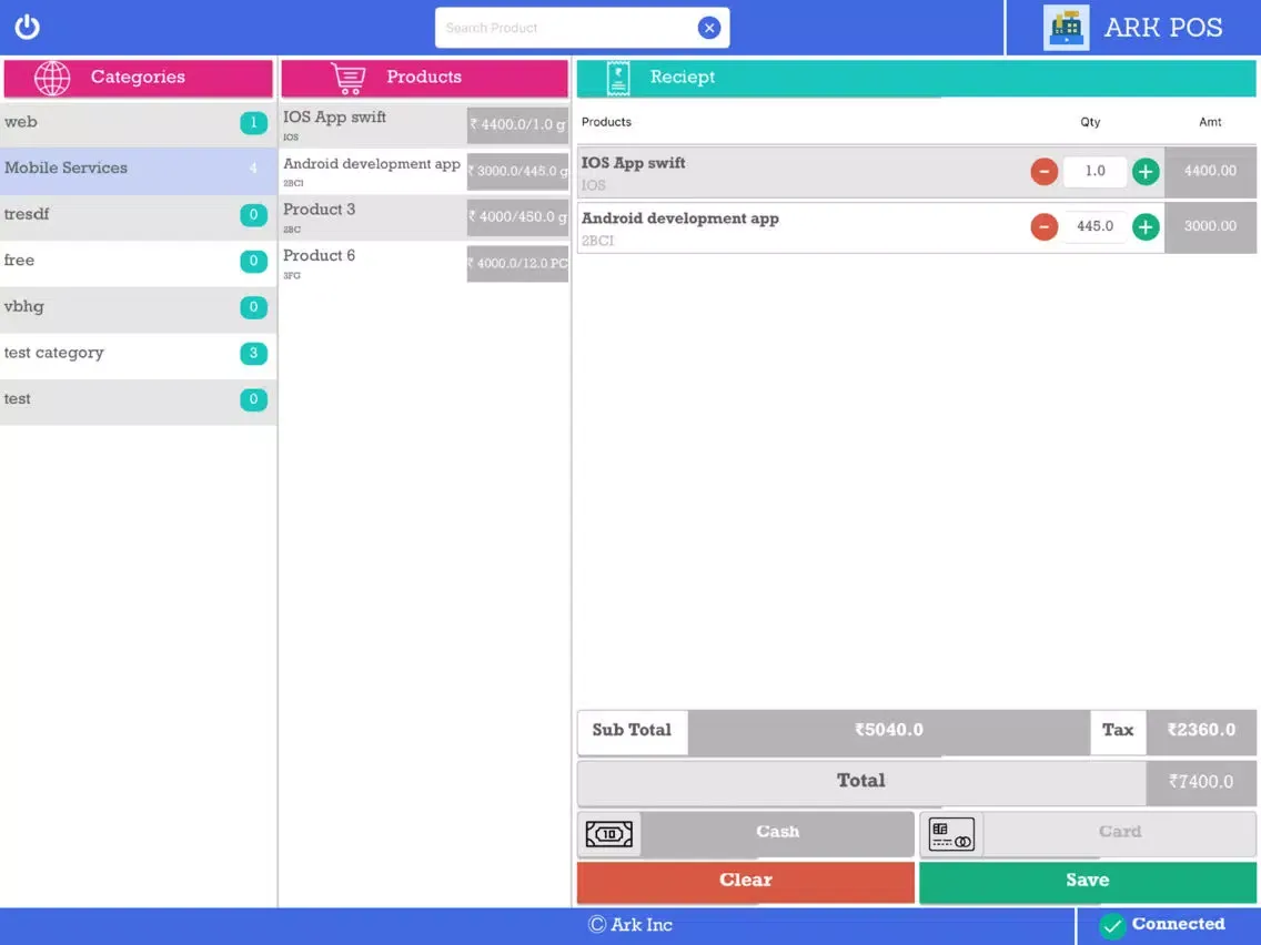 Ark POS iPad  Screenshots